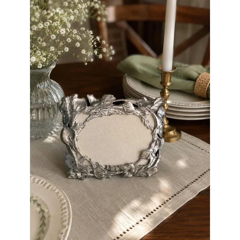 Vintage Arthur Court 1995 Cast Aluminum Picture Frame | Botanical Vine & Leaf Ph